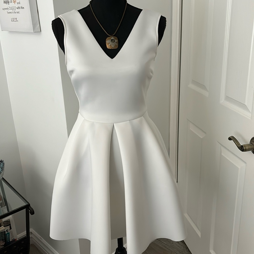 White Pleated Dress